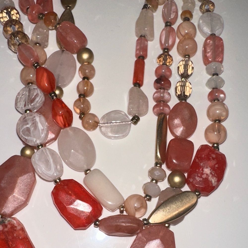 Loft semi precious stone Multi-Strand Necklace - Picture 2 of 5